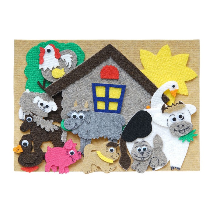 Мини-набор дидактический "Домашние животные" с игровым полем, 14 деталей