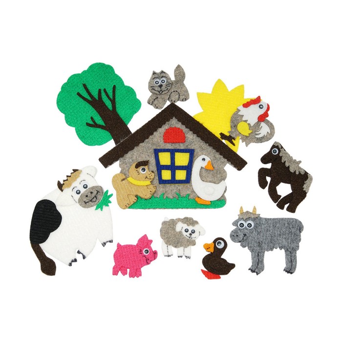 Мини-набор дидактический "Домашние животные" с игровым полем, 14 деталей