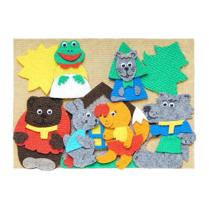 Мини-набор дидактический "Теремок" с игровым полем, 10 деталей