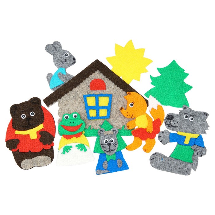 Мини-набор дидактический "Теремок" с игровым полем, 10 деталей