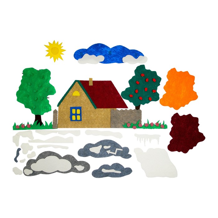 Набор дидактический "Четыре домика большие", 52 детали