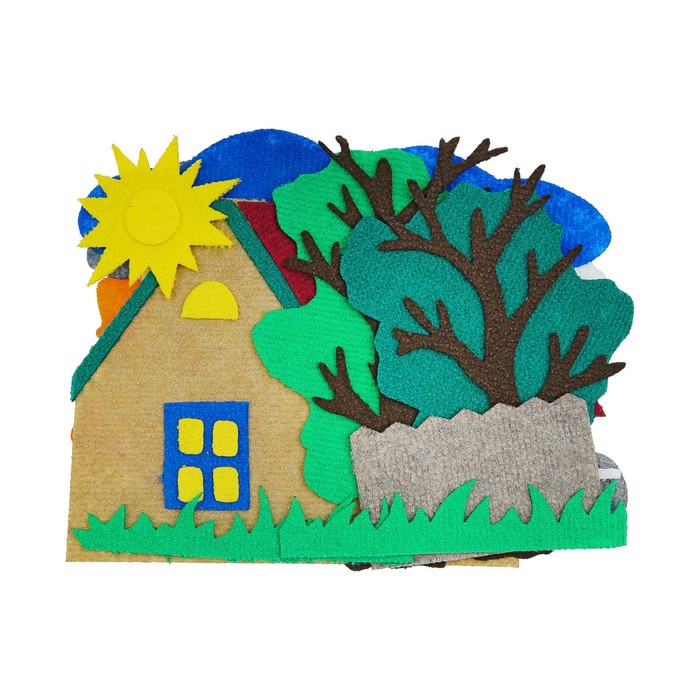 Набор дидактический "Четыре домика большие", 52 детали