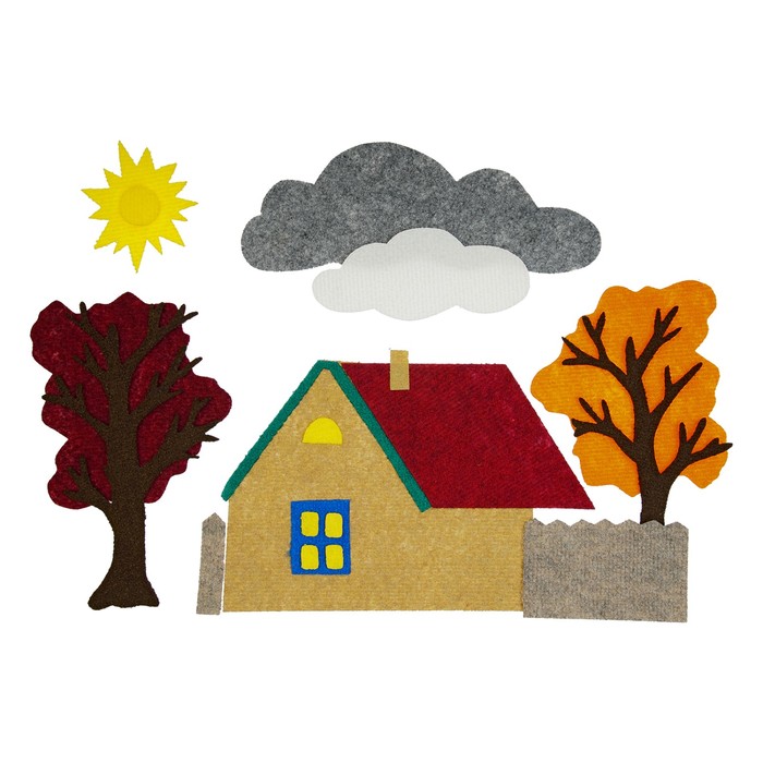 Набор дидактический "Четыре домика большие", 52 детали