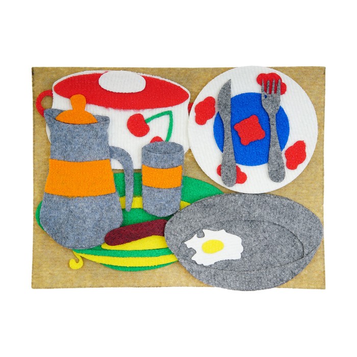 Набор дидактический "Посуда" с игровым полем, 10 деталей