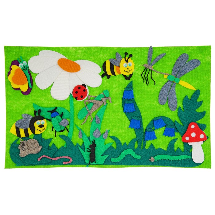 Набор дидактический "Насекомые" с игровым полем, 19 деталей