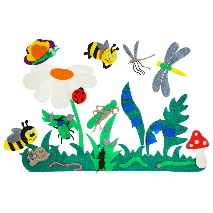 Набор дидактический "Насекомые" с игровым полем, 19 деталей