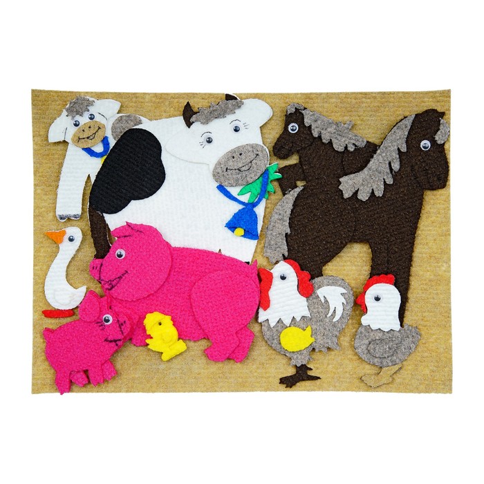 Набор дидактический "Домашние животные" с игровым полем, 20 деталей