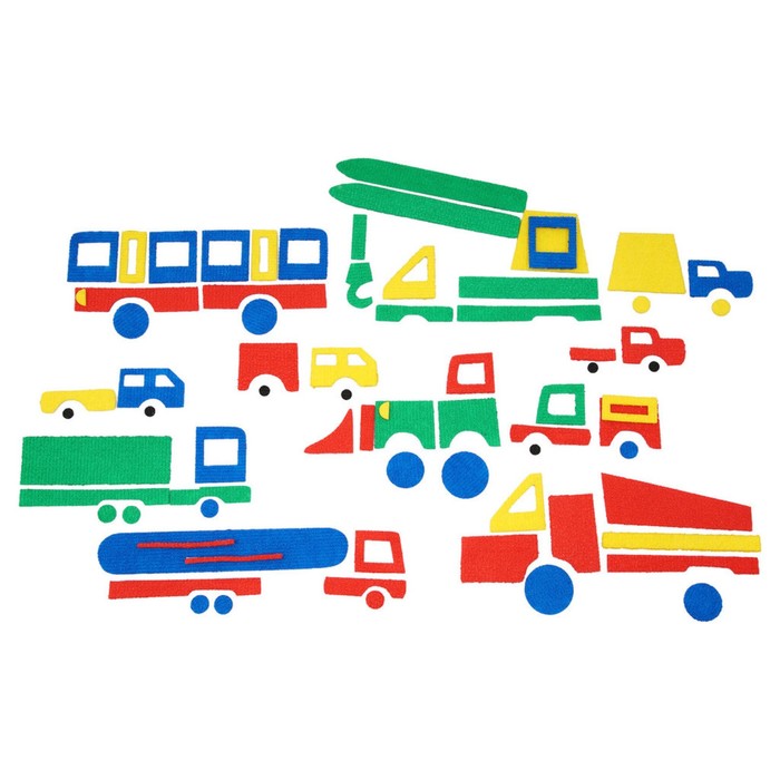 Набор дидактический "Транспорт" конструктор с игровым полем, 92 детали