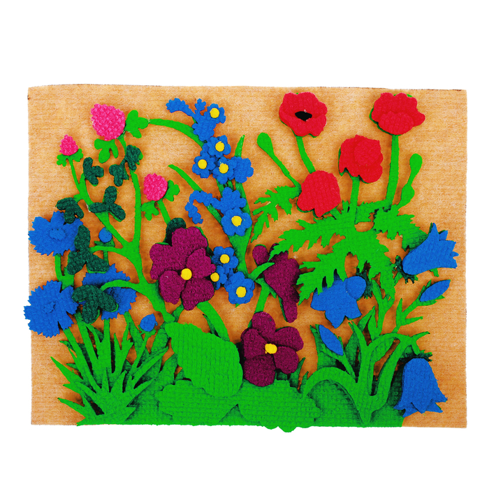 Набор дидактический "Луговые цветы" с игровым полем, 10 деталей