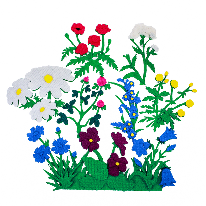 Набор дидактический "Луговые цветы" с игровым полем, 10 деталей