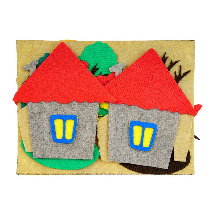 Набор дидактический "Четыре домика маленькие" с игровым полем, 52 детали