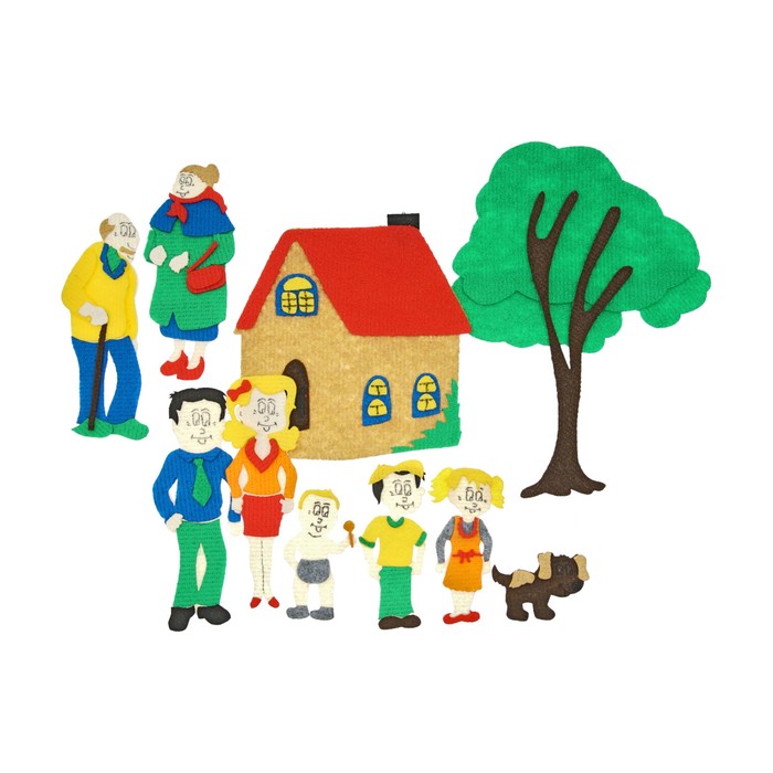 Набор дидактический "Семья" с игровым полем, 11 деталей
