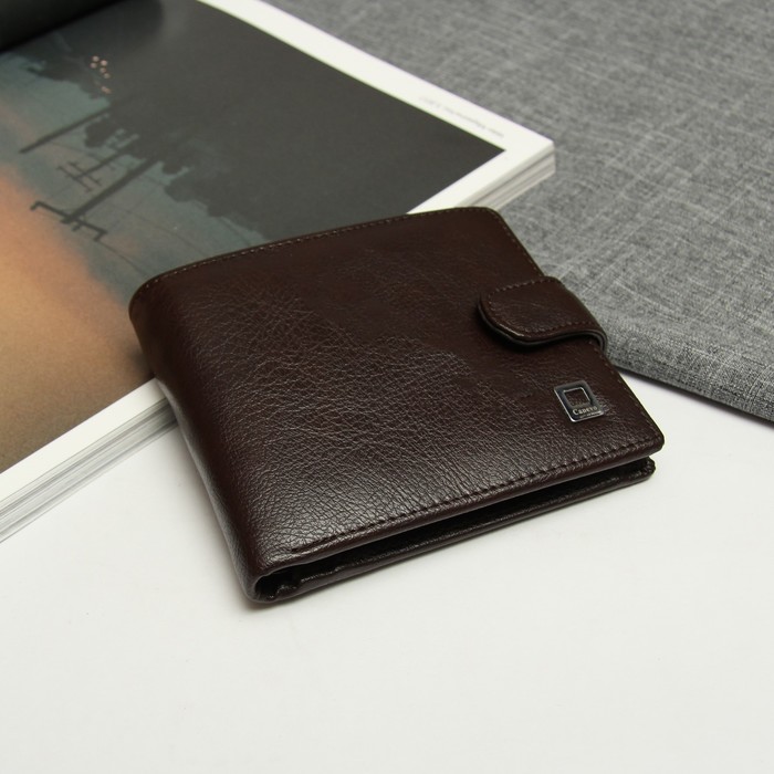 Портмоне мужское, 3 отдела, отдел для карт и монет, цвет коричневый