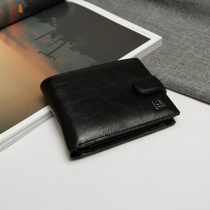 Портмоне мужское, 3 отдела, отдел для карт и монет, цвет чёрный