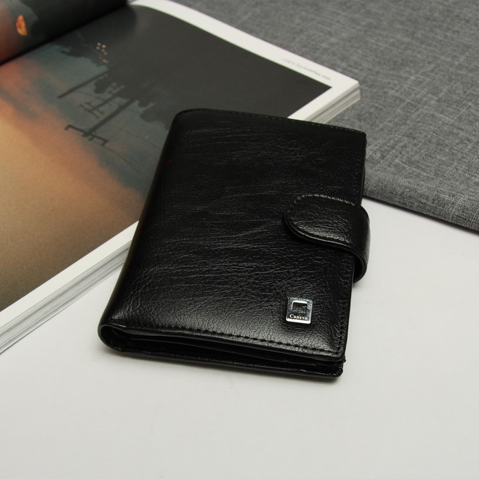 Портмоне мужское, 3 отдела, отдел для карт и монет, цвет чёрный