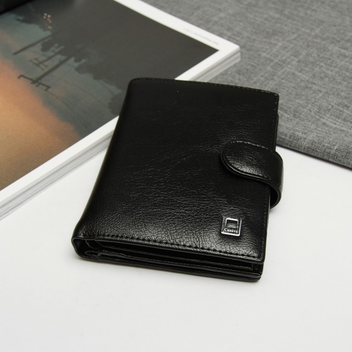Портмоне мужское, 3 отдела, отдел для карт и монет, цвет чёрный