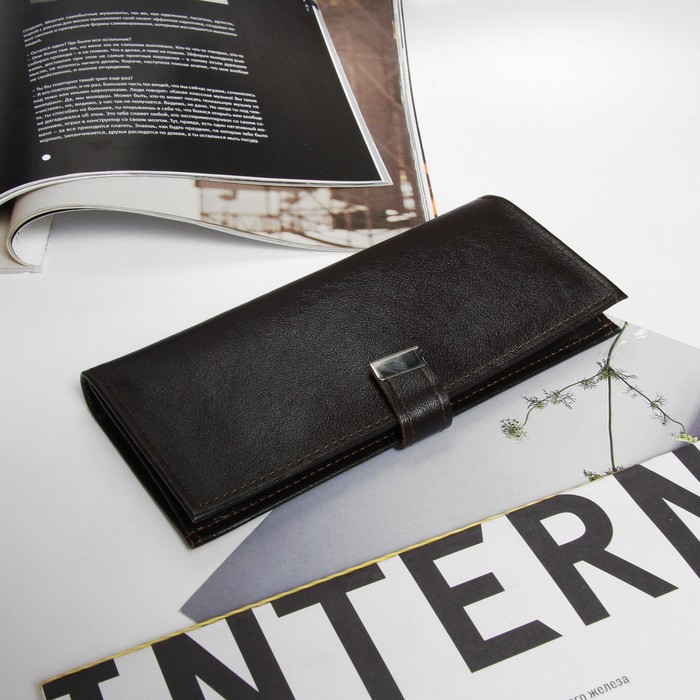 Кошелёк женский Textura, отдел для карт и монет, цвет коричневый матовый