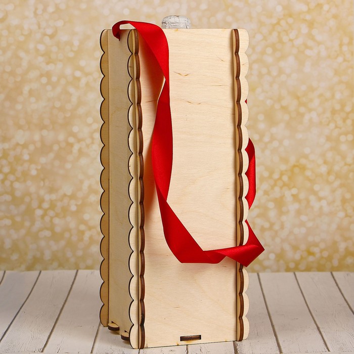 Коробка под бутылку "8 Марта!" роза