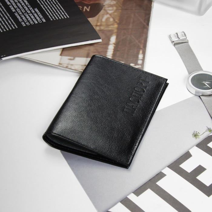 Обложка для паспорта Textura, 5 карманов для карт, цвет матовый чёрный