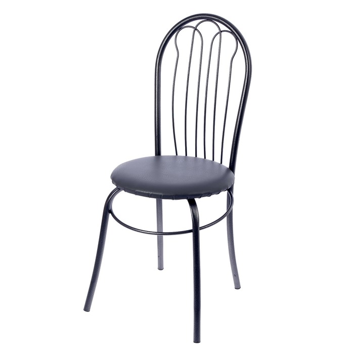 Стул "Тюльпан" цвет темно-серый, ножки античное  серебро