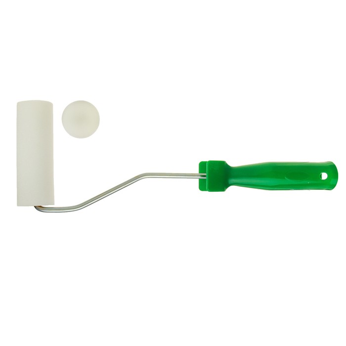 Валик TUNDRA basic, поролон, 100 мм, ручка d=6 мм, D=15 мм, + 2 зап. ролика