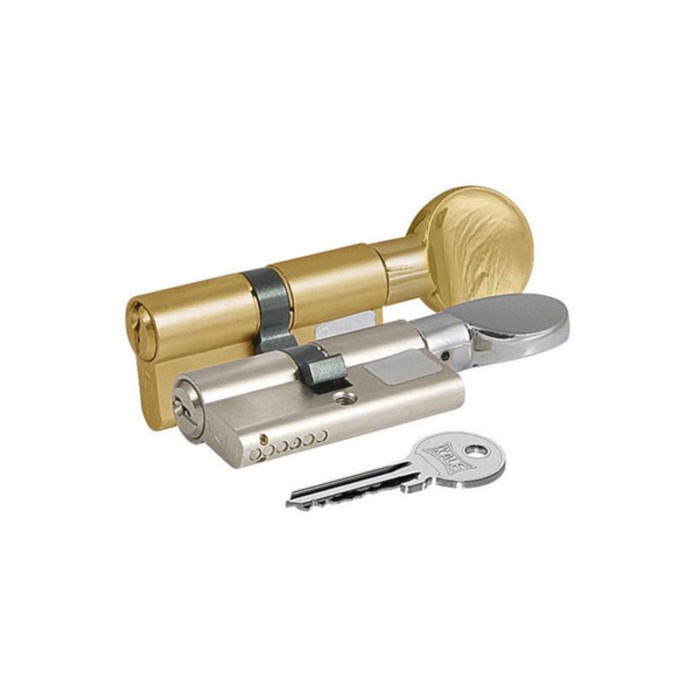 Цилиндровый механизм KALE 164 GM/62, 26х10х26 мм, английский ключ, плоская вертушка, латунь