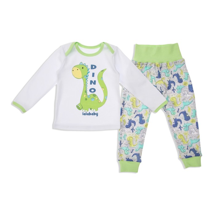 Пижама для мальчика "Дино", рост 80 см, цвет серый 821-074 _М