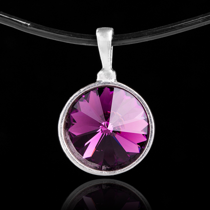 Кулон бижар "Увлечение", цвет фиолетовый в серебре