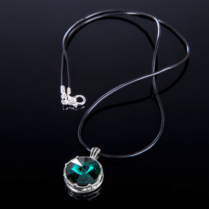 Кулон бижар "Ямайка", цвет зелёный в чернёном серебре