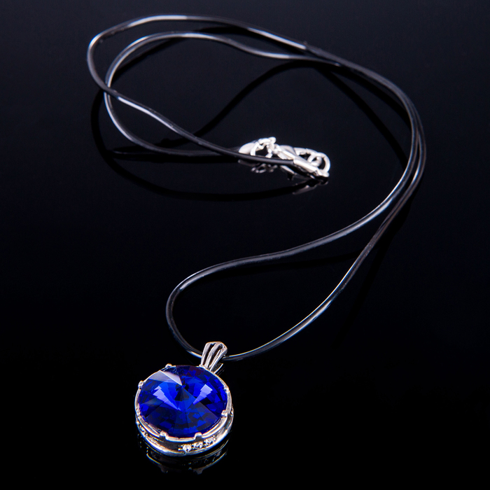 Кулон бижар "Ямайка", цвет синий в чернёном серебре