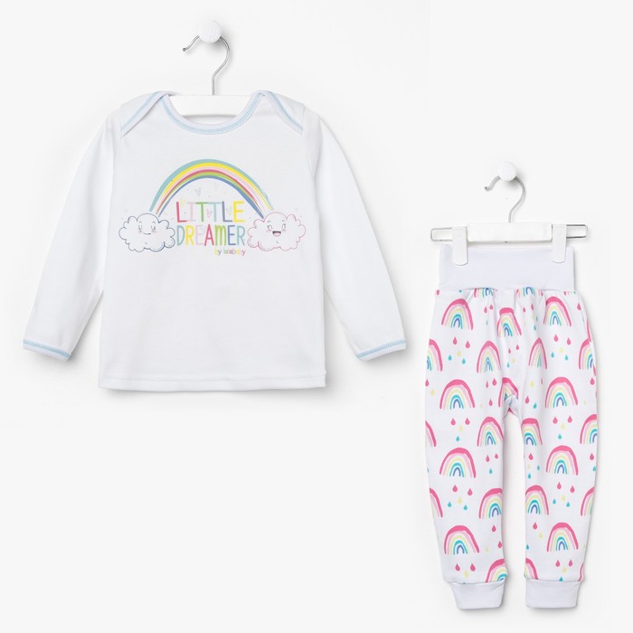 Пижама для девочки "Радуга", рост 92 см, цвет белый 811-075 _М