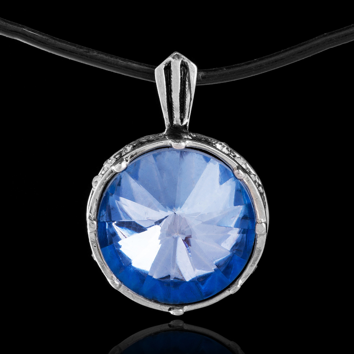 Кулон бижар "Ямайка", цвет голубой в чернёном серебре