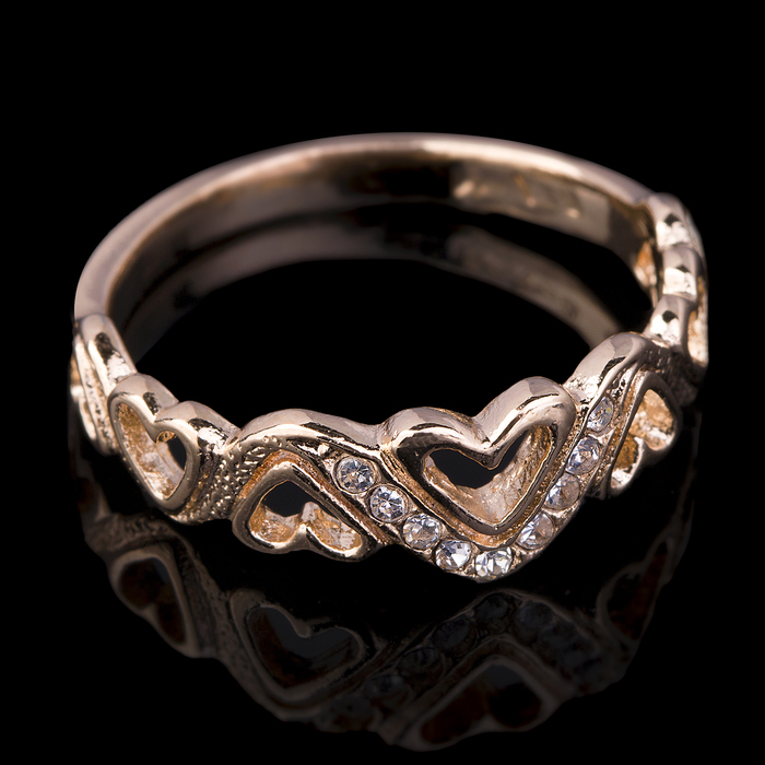 Кольцо бижар "Юнона", размер 17,5, цвет белый в золоте