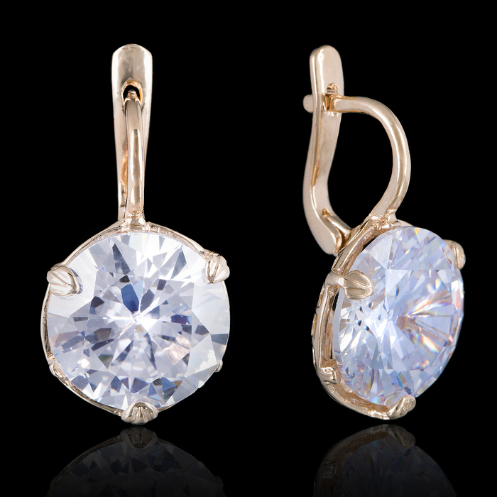 Серьги бижар "Карибы", цвет белый в золоте