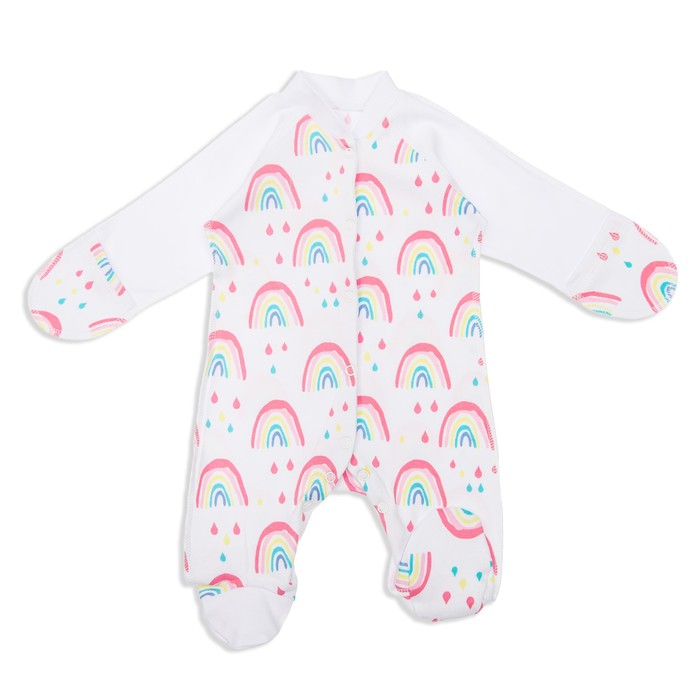 Комбинезон для девочки "Радуга", рост 68 см, цвет белый  311-075 _М