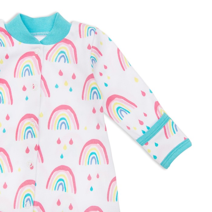 Комбинезон-спальник для девочки "Радуга", рост 56 см, цвет белый 2311-075 _М