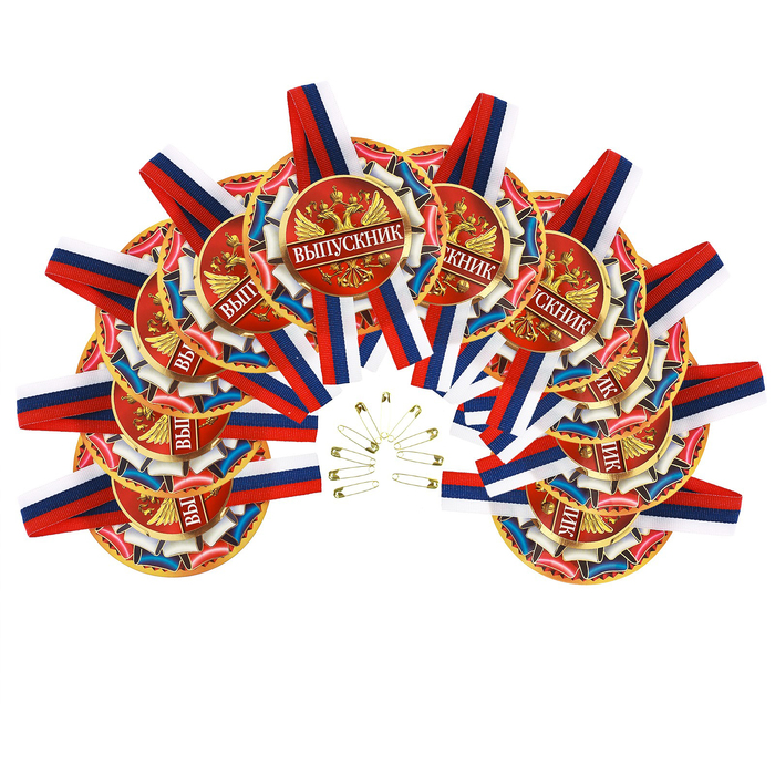 Значок с лентой "Выпускник" 10 шт.