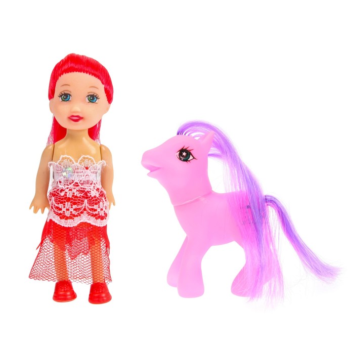 Кукла-малышка "Кэти" с пони, МИКС