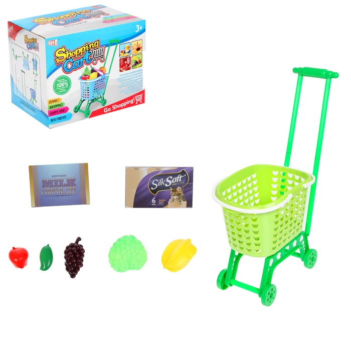 Игровой набор "Шоппинг Карт" тележка-корзинка с продуктами