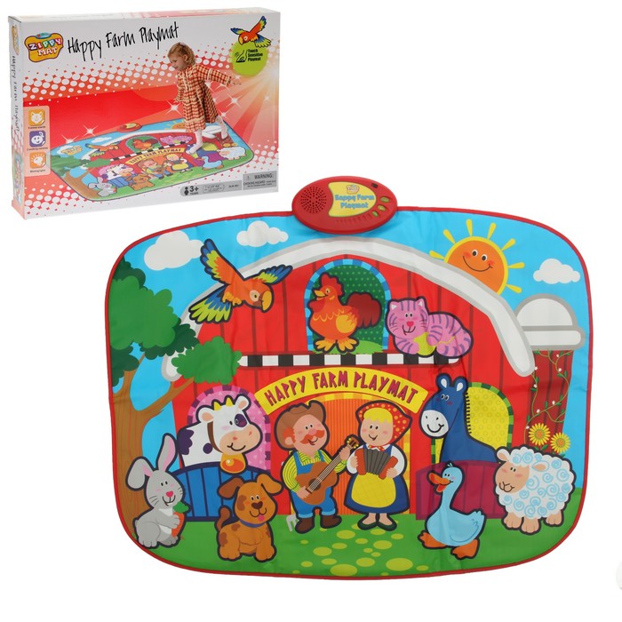 Коврик музыкальный "Весёлая ферма", звуковые эффекты, работает от батареек