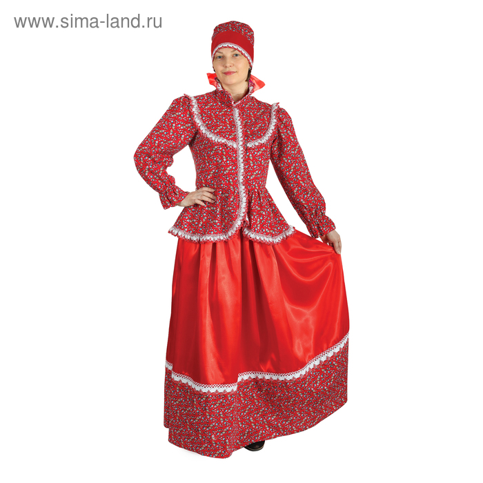 фото Русский народный женский костюм "забава", головной убор, блуза, юбка, р-р 44 страна карнавалия