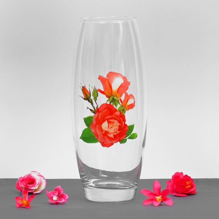 Ваза "Роза красная" d-7.5см  10,5х26,5 см