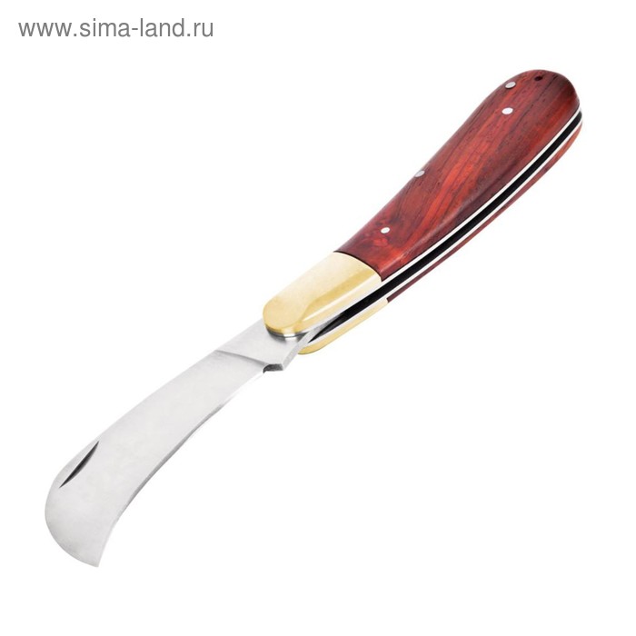 фото Нож электрика складной truper nel-8, 20 см, деревянная ручка, лезвие - нержавеющая сталь