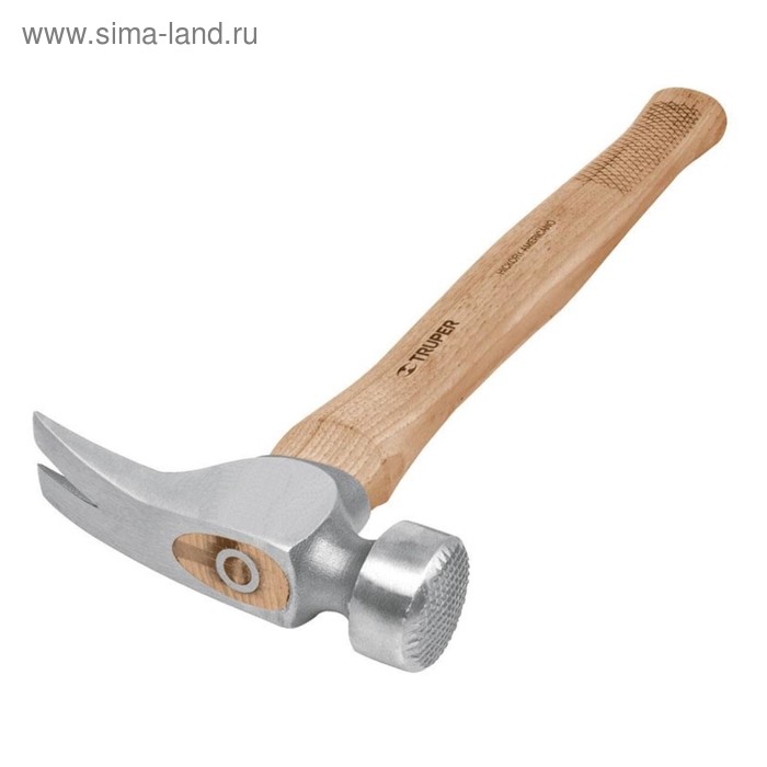 фото Молоток-гвоздодер truper morca-20, с рифленым бойком, деревянная ручка, 0.5 кг, 43 см