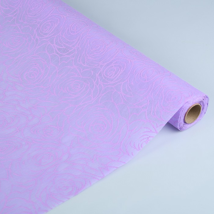 Фетр ламинированный фактурный "Объемные розы", 58 см х 5 м