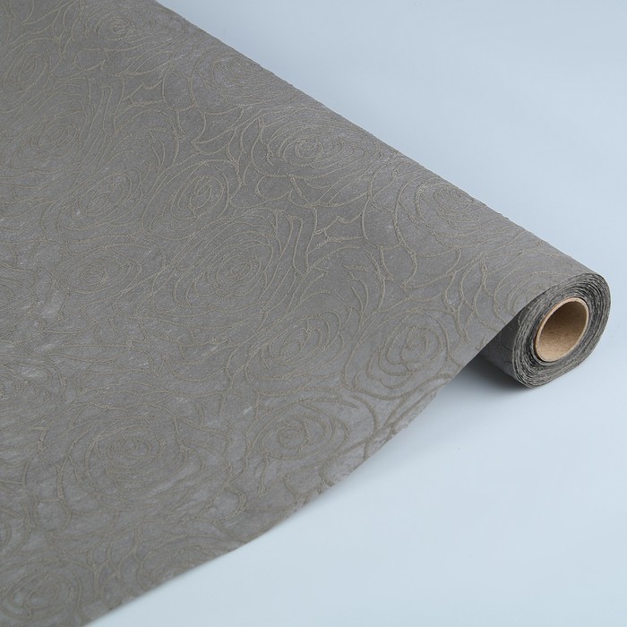 Фетр ламинированный фактурный "Объемные розы", 58 см х 5 м