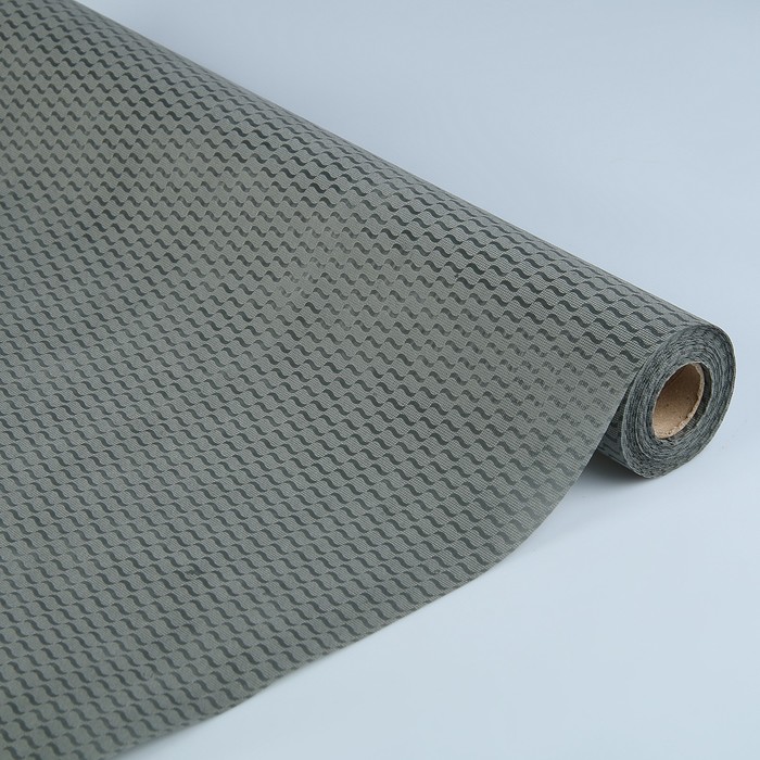 Фетр ламинированный рельефный "Волны", серый, 53 см х 10 м