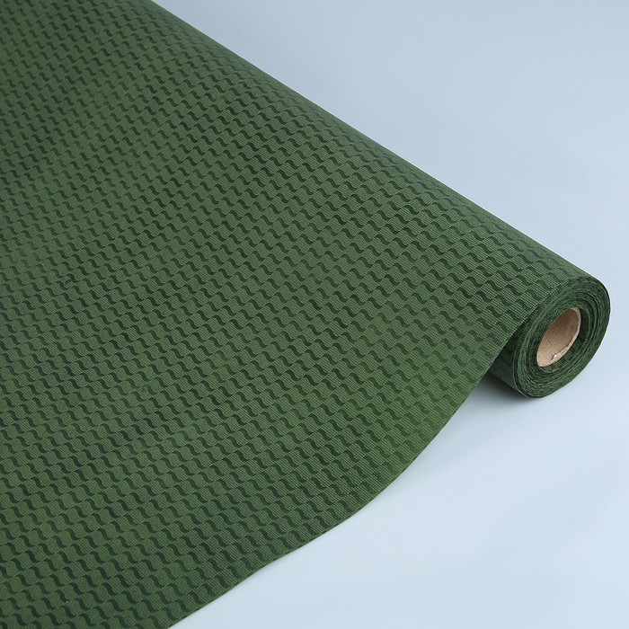 Фетр ламинированный рельефный "Волны", зелёный, 53 см х 10 м