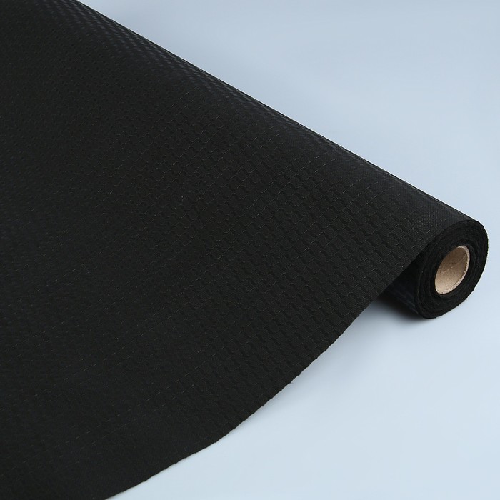 Фетр ламинированный рельефный "Волны", чёрный, 53 см х 10 м