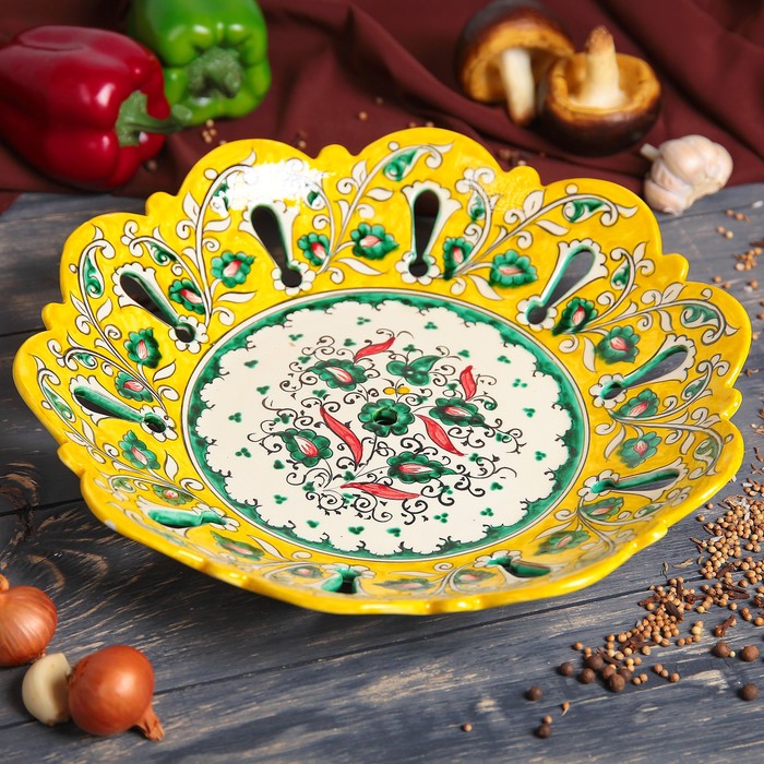 Фруктовница желтая 33 см